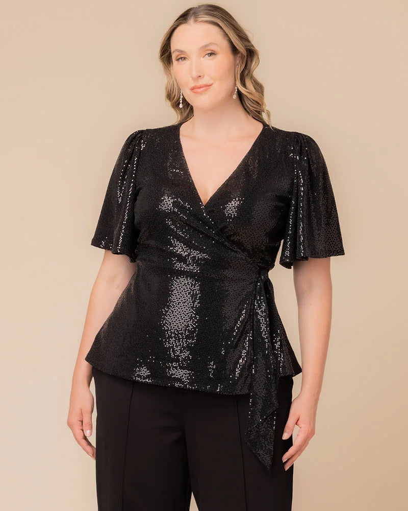 Top Sequin Formal Plus Size Top Kiyonna 23252503 Onyx