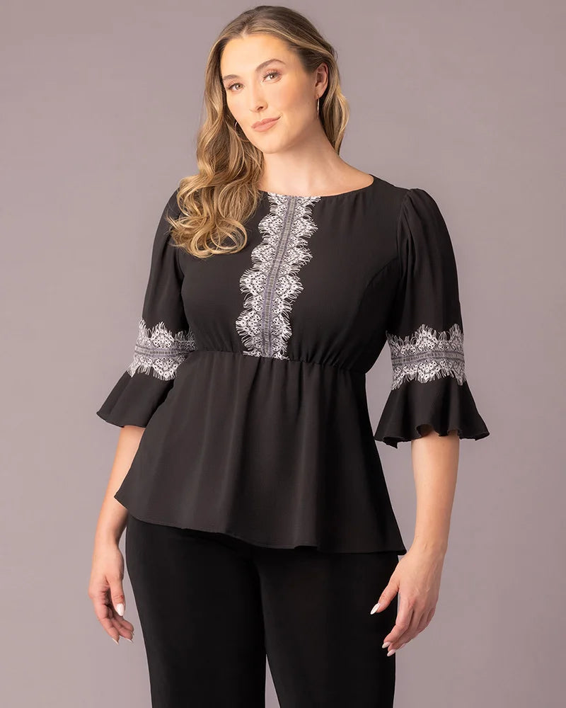 Top Formal Lace Top Kiyonna 27252903 Black Noir