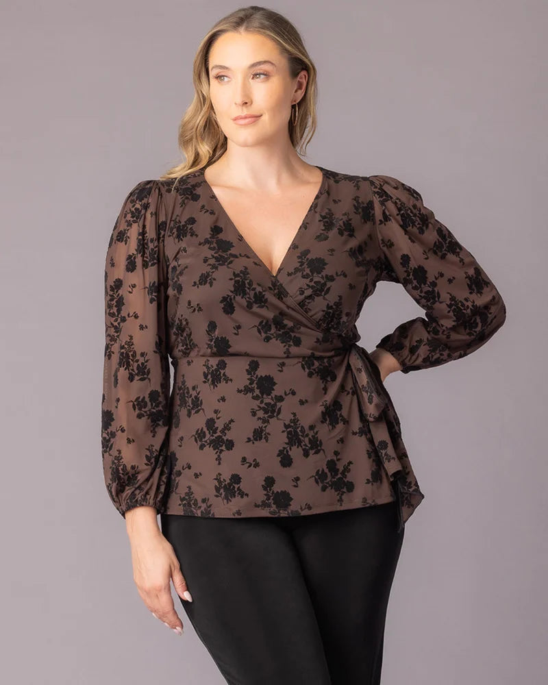 Plus Size Dresses Short Velvet Floral Cocktail Plus Size Dress Kiyona 27253601 Sable Flocked Florals