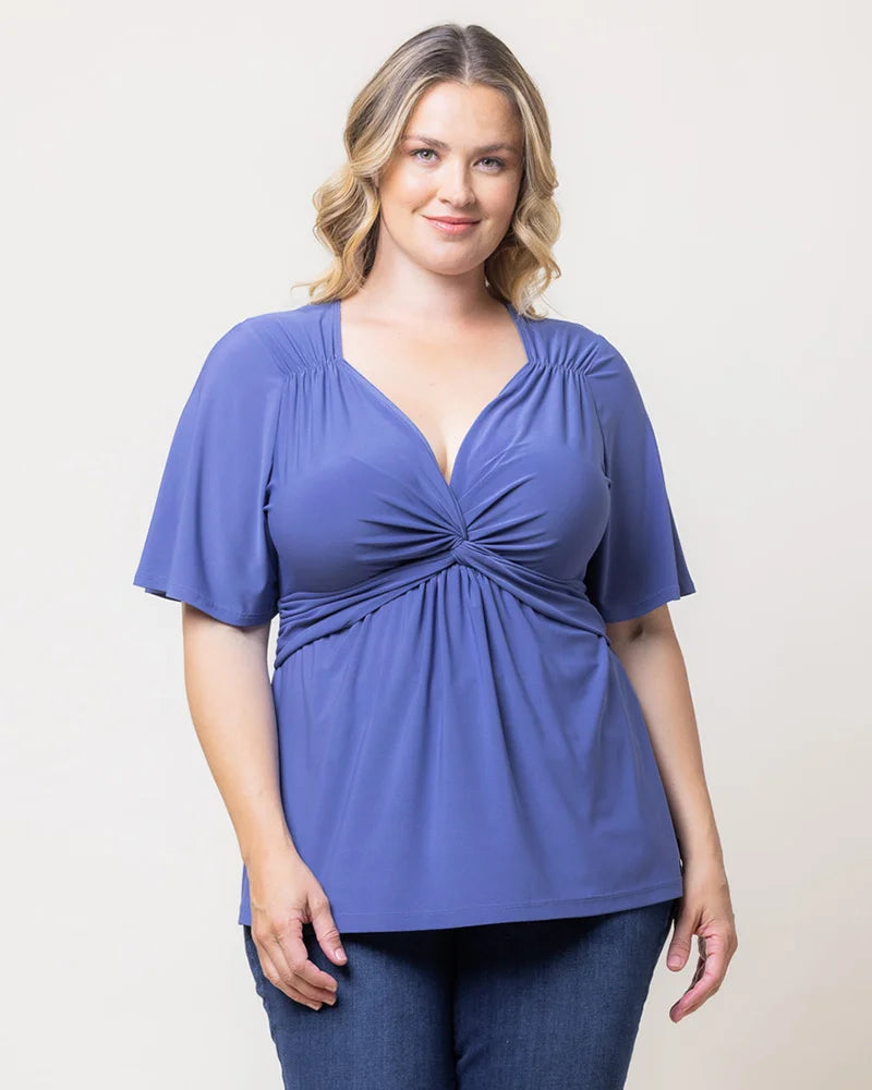 Top Formal Evening Top Slate Blue