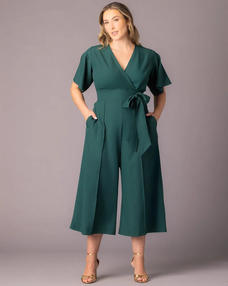 Jumpsuit Short Cocktail Midi Jumpsuit Hunter Green