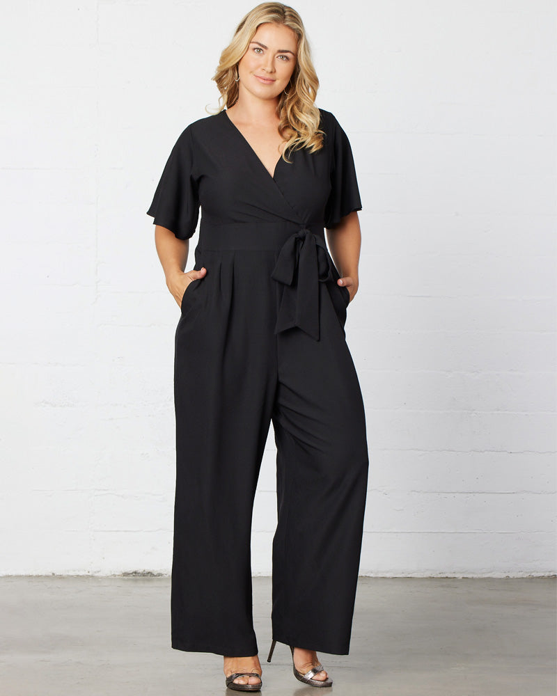 Jumpsuit Long Formal Pleated Jumpsuit Kiyonna 37191301 Black Noir