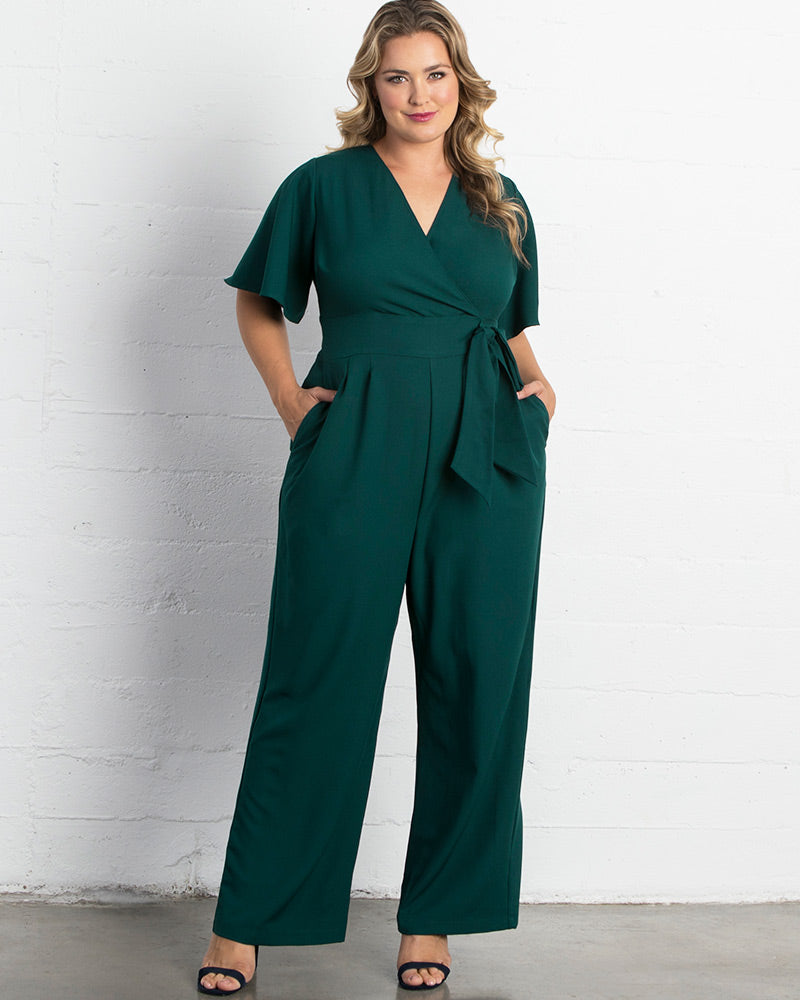Jumpsuit Long Formal Plus Size Jumpsuit Kiyonna 37191311 Hunter Green