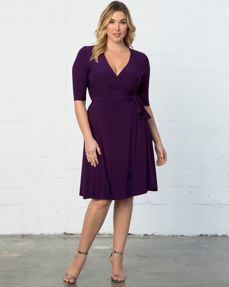 Plus Size Dresses Short Tea Length Cocktail Plus Size Dress Kiyona 12131806 Plum Passion