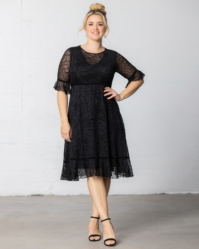Cocktail Dresses Short Cocktail Floral Velvet Evening Dress Kiyona 13223603 Midnight Rose Garden