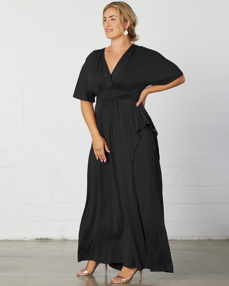 Plus Size Dresses Long Formal Fitted Mother of the Bride Plus Size Dress Kiyona 12151802 Black Noir