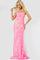 Prom Dresses Long Prom Formal Fitted Sequin Prom Dress Neon Pink