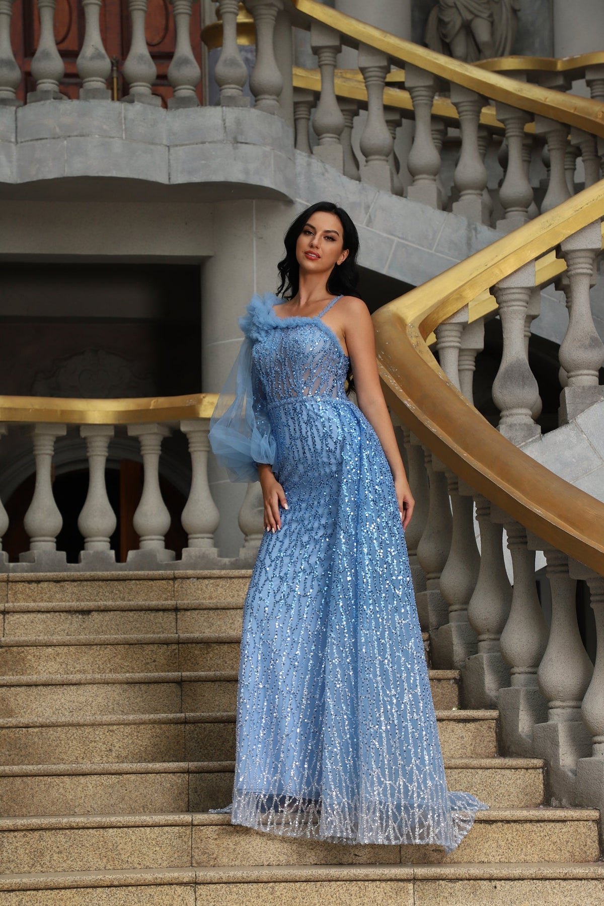 One-Shoulder Floor-Length Sequin Formal Mermaid Pre Order