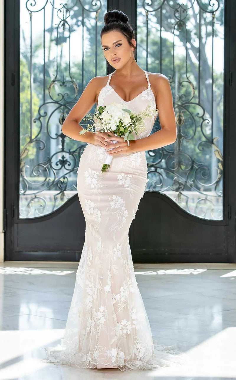 Jessica Angel 10001 Mermaid Bridal Gown Long Floral Lace Wedding Dress