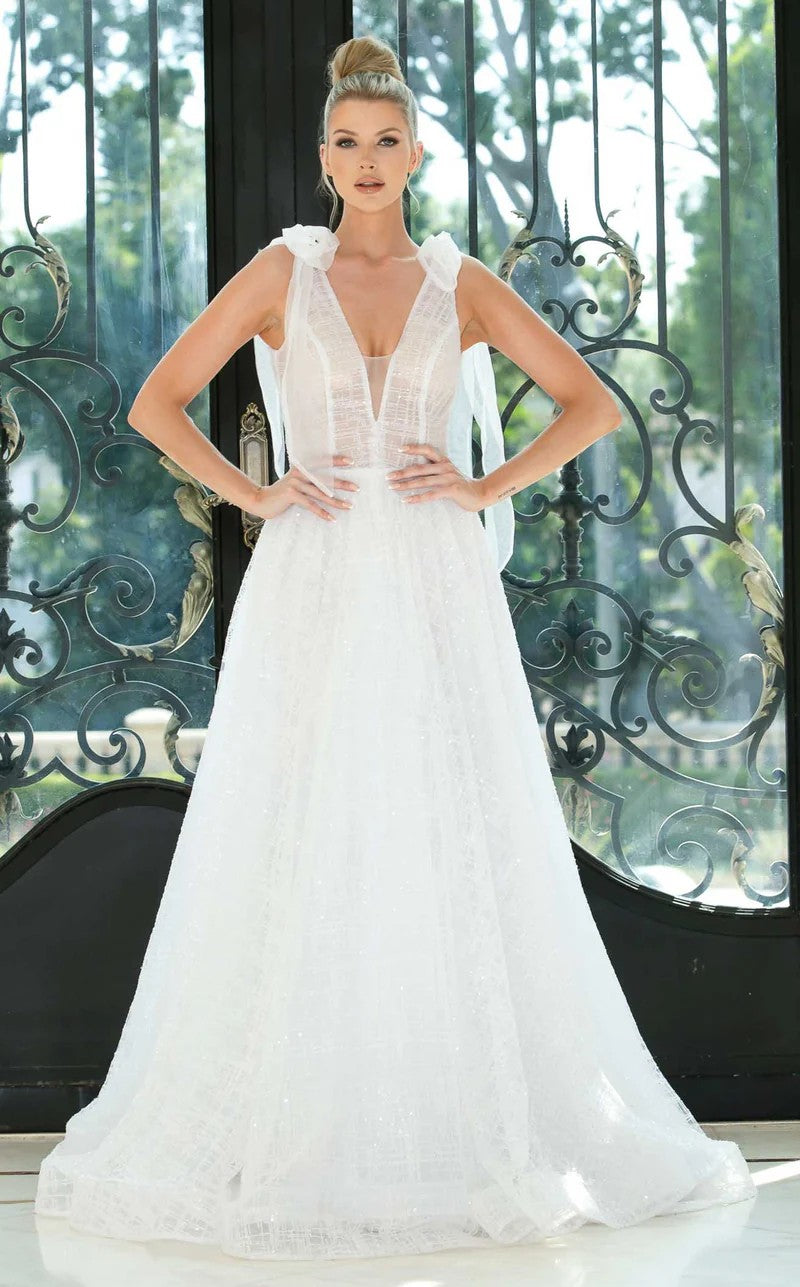 Jessica Angel 10007 Long Bridal Glitter Wedding A Line Dress