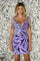 Cocktail Dresses Metallic Short Beaded Cocktail Prom Dress Violet Haze
