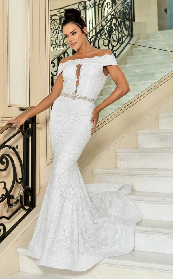 Jessica Angel 10020 Long Bridal Mermaid Beadd Lace Wedding Dress