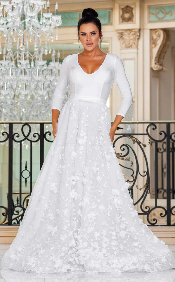 Jessica Angel 10036 Long Floral Wedding Dress
