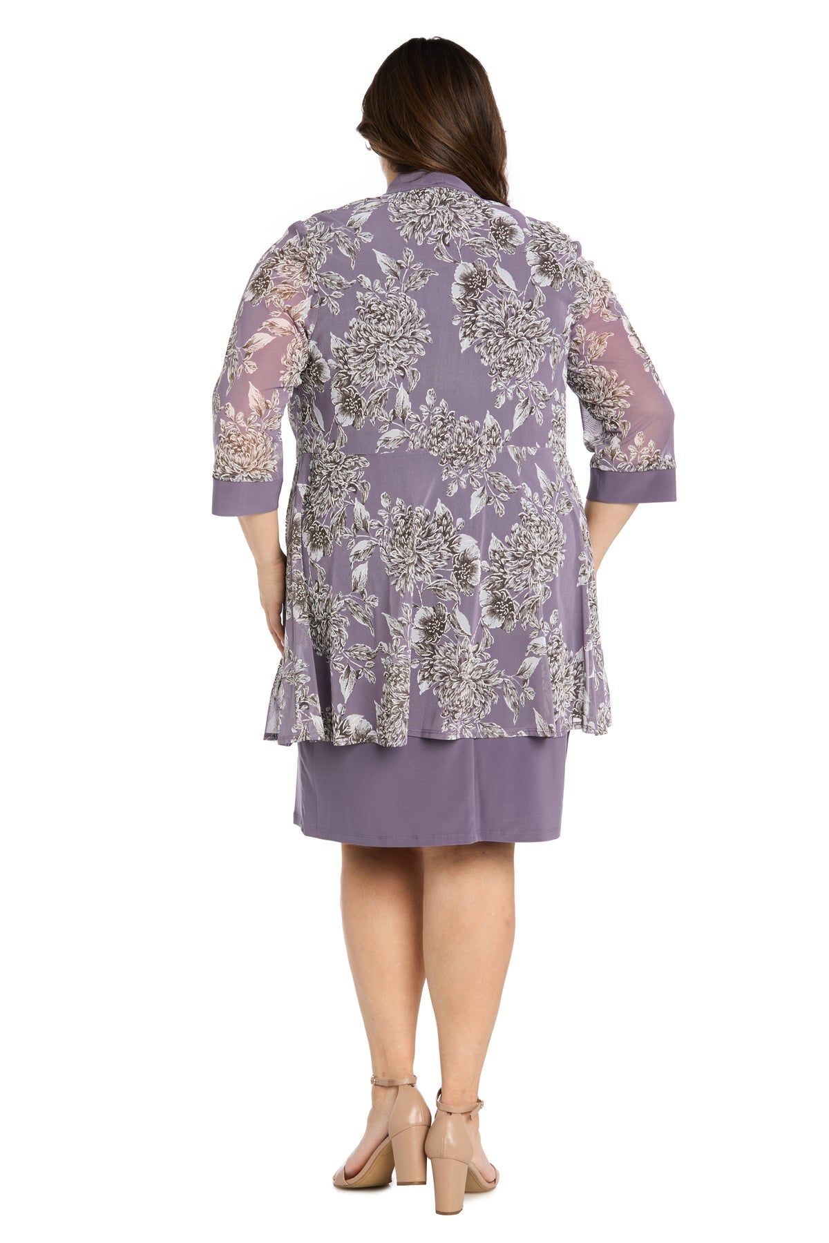 R&M Richards 1003W Short Plus Size Two Piece Printed Jacket Dress
