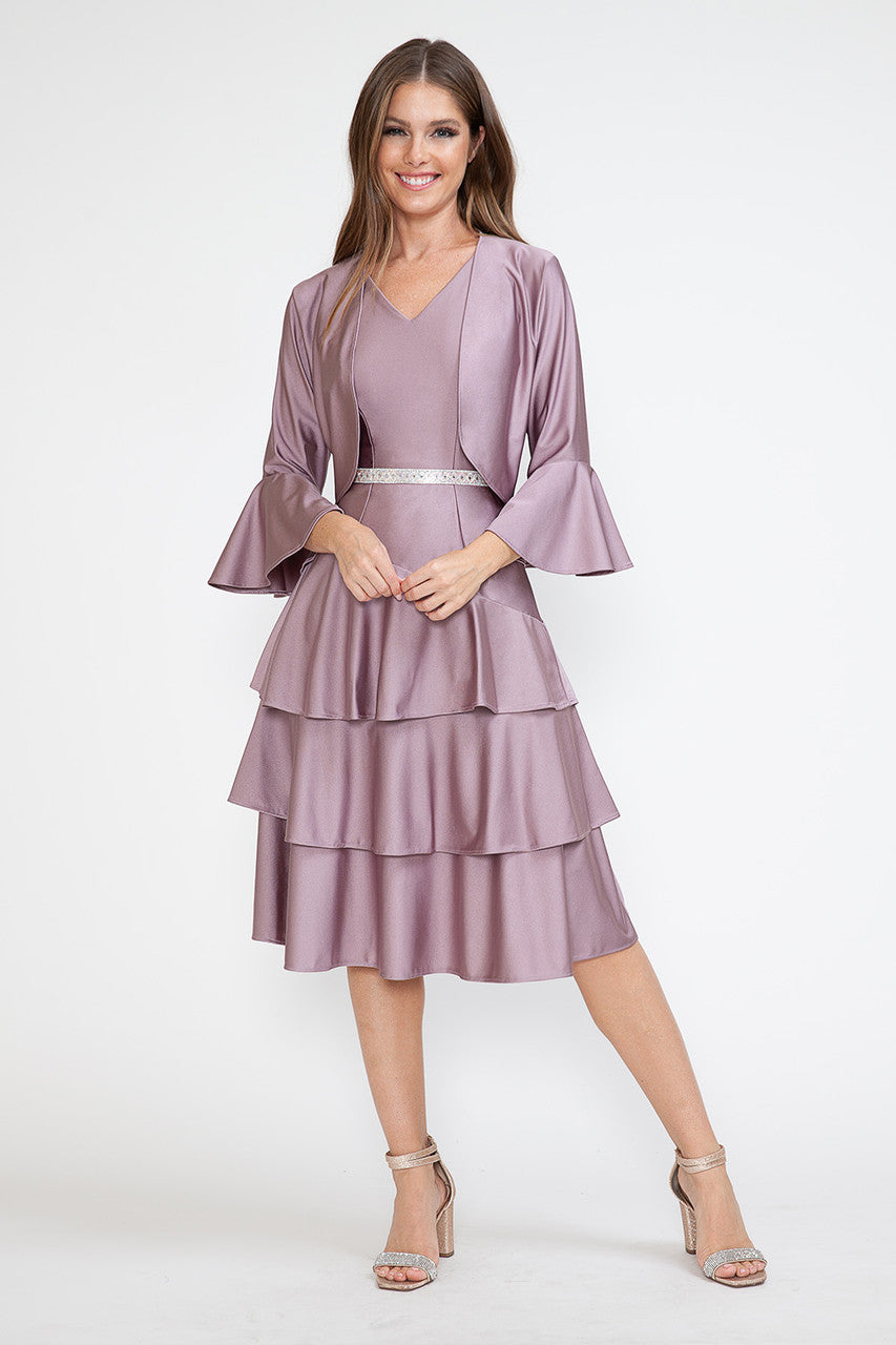 Cocktail Dresses Short Midi Cocktail Two Piece Evening Dress Lenovia 5283 Plum