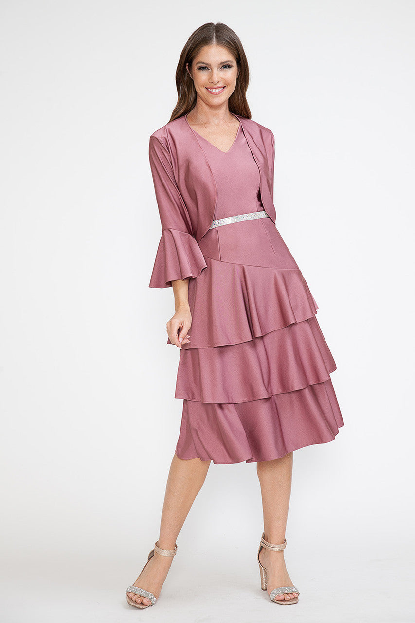Cocktail Dresses Short Midi Cocktail Two Piece Evening Dress Lenovia 5283 Mauve