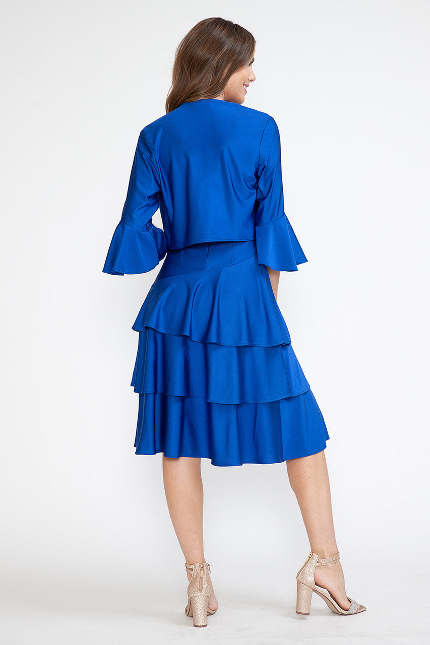 Cocktail Dresses Short Midi Cocktail Two Piece Evening Dress Lenovia 5283 Royal Blue
