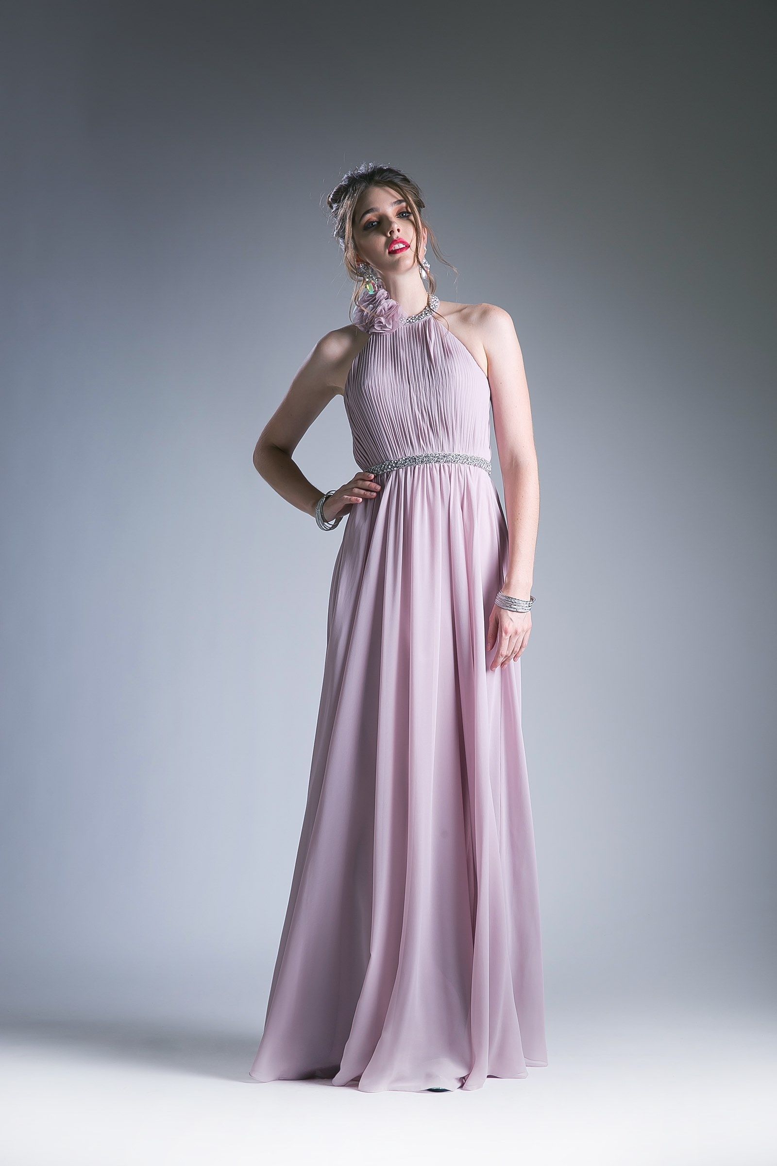 Prom Dresses Beaded Formal Long A Line Evening Prom Dress Rose