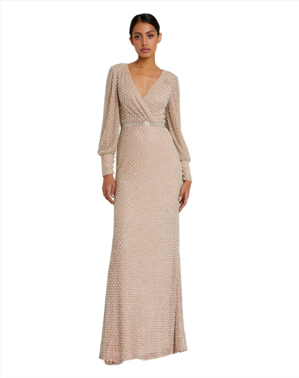Long Sleeve Beaded Formal Evening Dress Beaded Formal Evening Mac Duggal 10062
