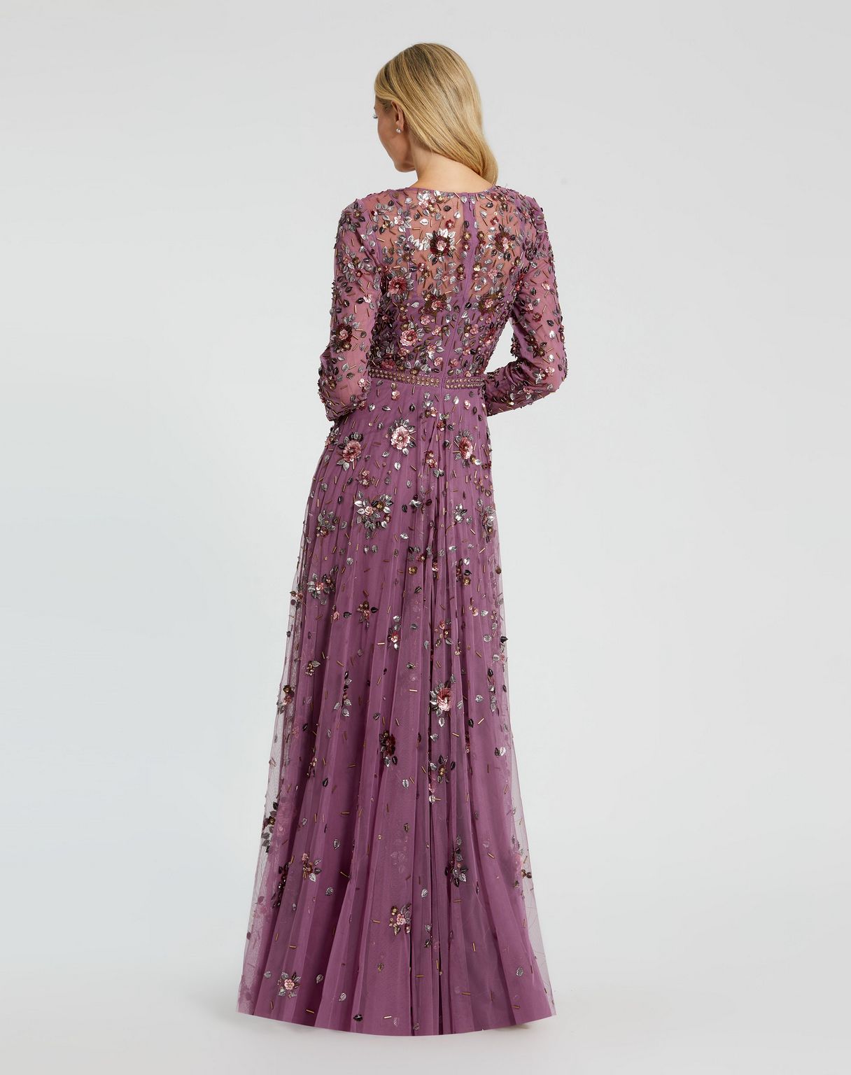 Mother of the Bride Dresses Floral Sequin Long Sleeve Mother of the Bride Dress Raspberry