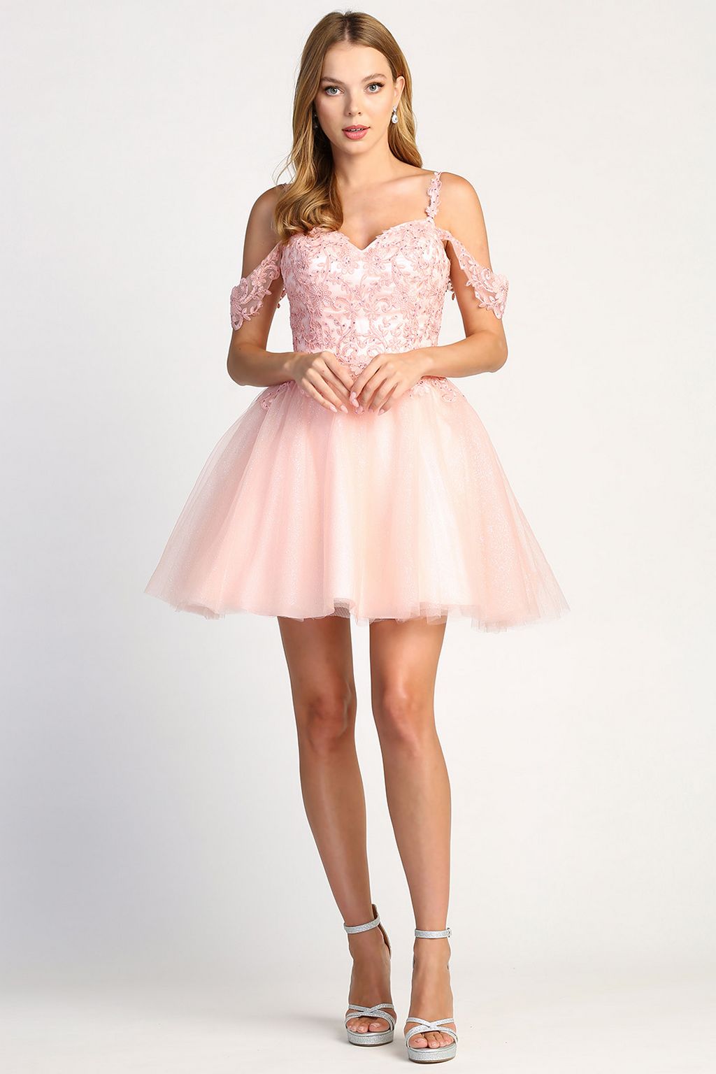 Adora 1006 Short A Line Homecoming Glitter Cocktail Dress