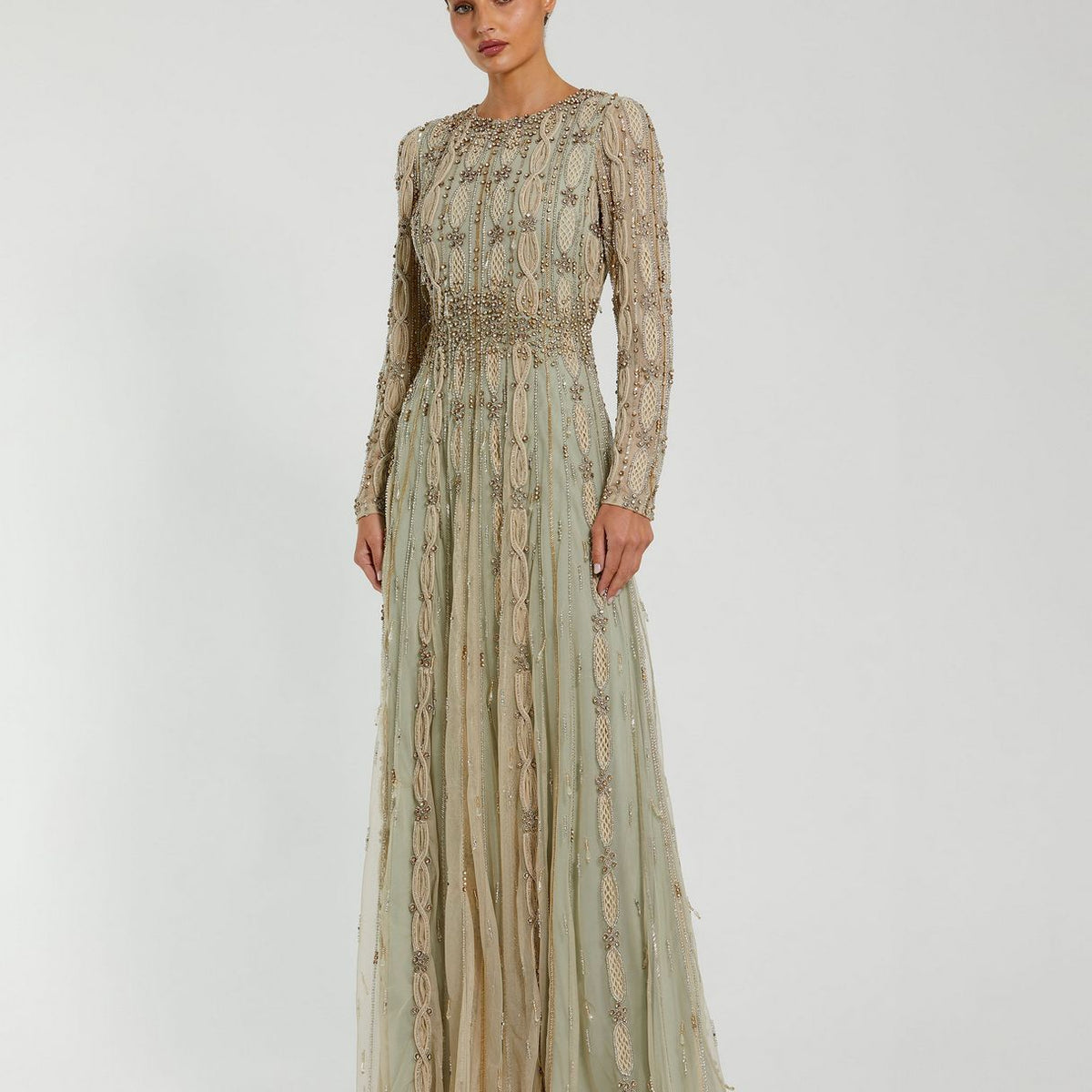 Sleeve Royal Blue Dress Georgette Fancy Long Dresses With Sleeves Green  Embellished Mesh Long Sleeve A