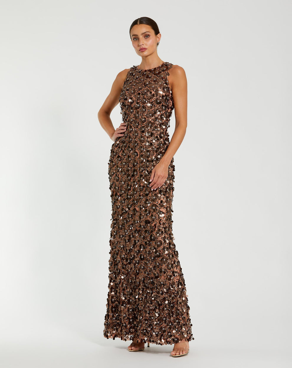 Formal Dresses Long Formal Sequin Evening Dress Bronze