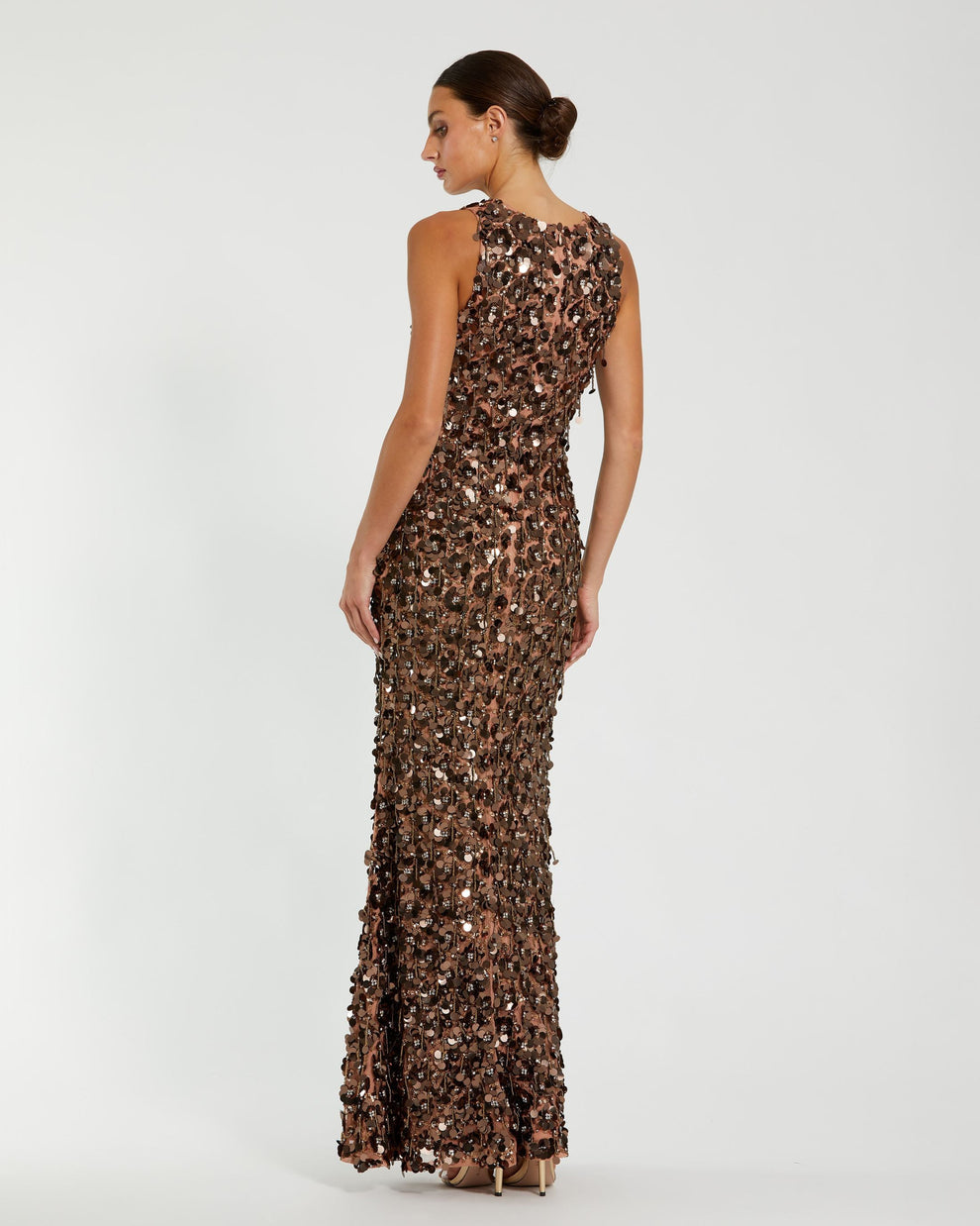 Formal Dresses Long Formal Sequin Evening Dress Bronze