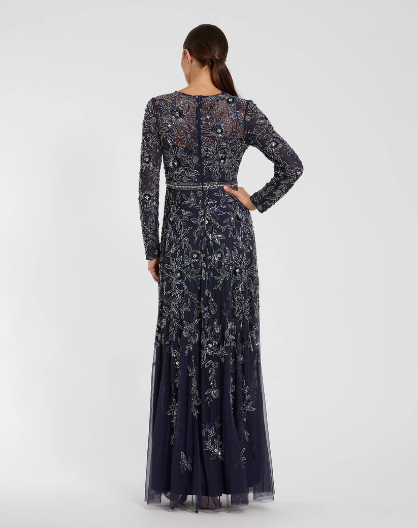 Mac Duggal 10093 Formal Long Mother of the Bride Floral A Line Dress