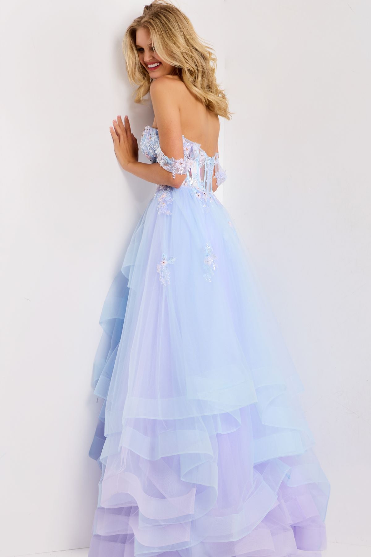 Prom Dresses Long Formal Beaded Corset Ball Gown Prom Dress Lilac