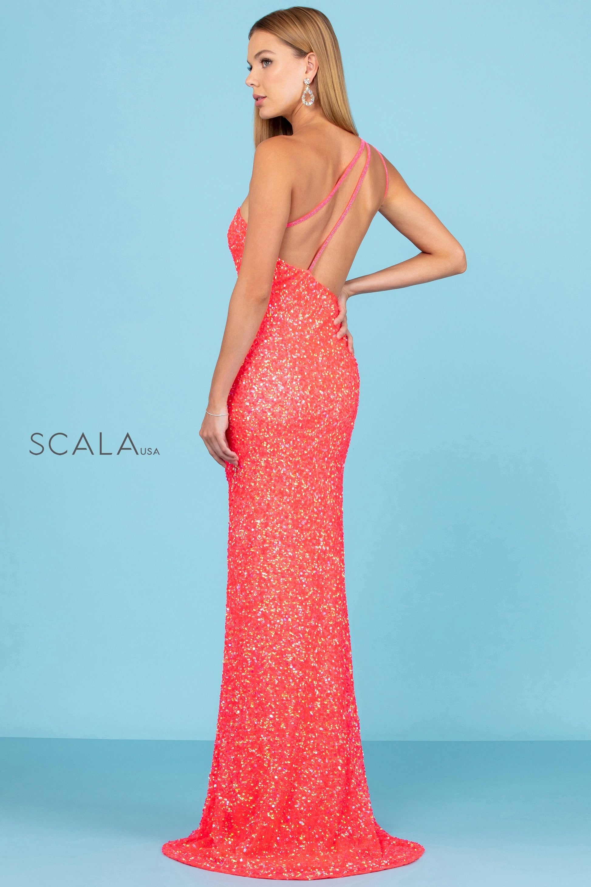 Scala 60290 Prom Fitted Slit Formal Evening Dress