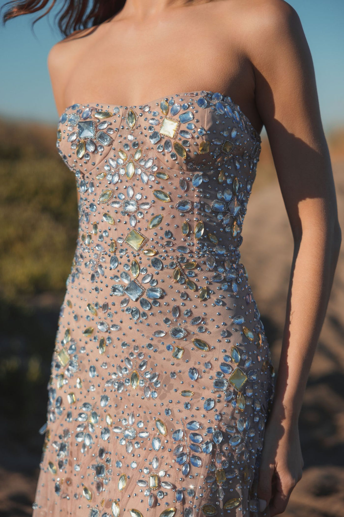 Mac Duggal 10100 Beaded Long Formal Prom Dress