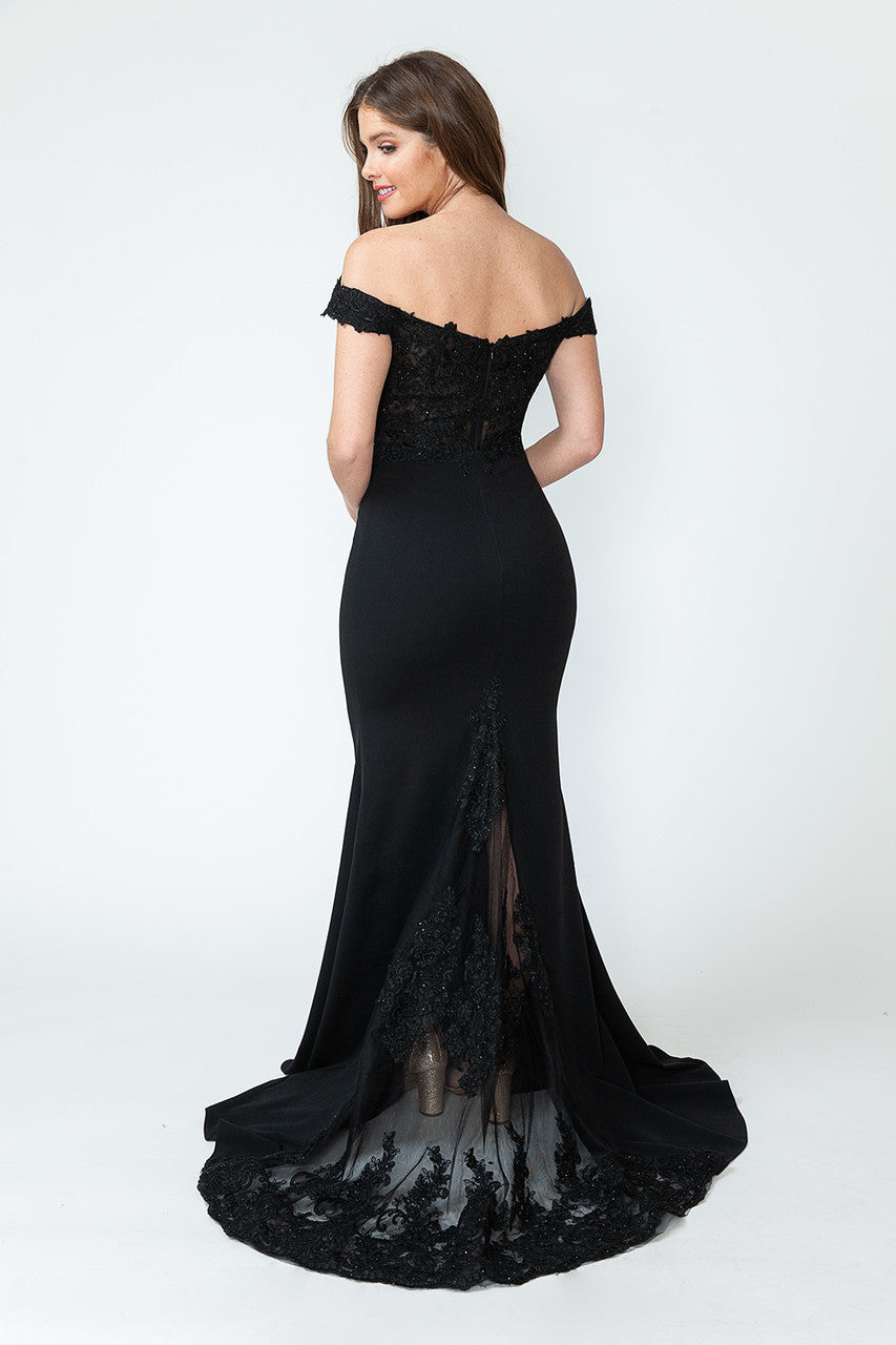 Prom Dresses Long Formal Beaded Mermaid Prom Dress Lenovia 8134 Black