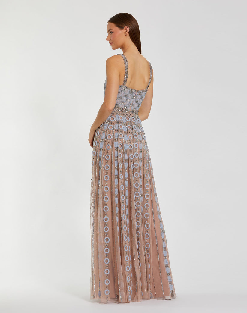 Mac Duggal 10106 Long Formal A Line Beaded Prom Dress