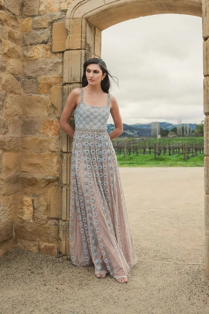 Square Neckline Floor-Length Tulle Formal A-Line Mac Duggal 9910106P