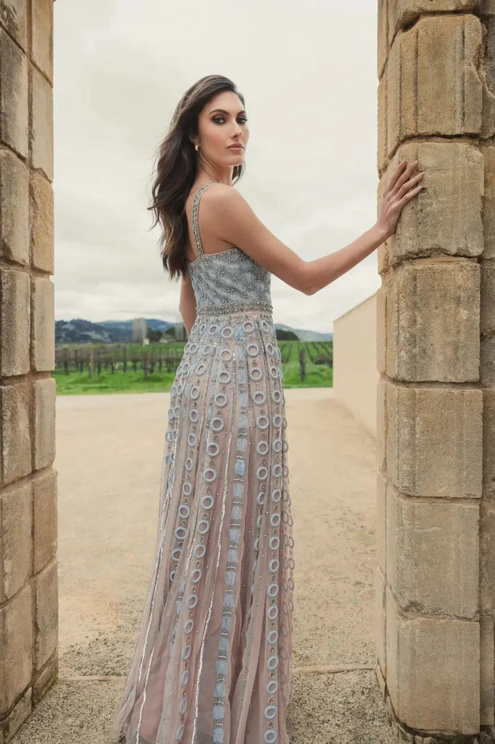 Square Neckline Floor-Length Tulle Formal A-Line Mac Duggal 9910106P