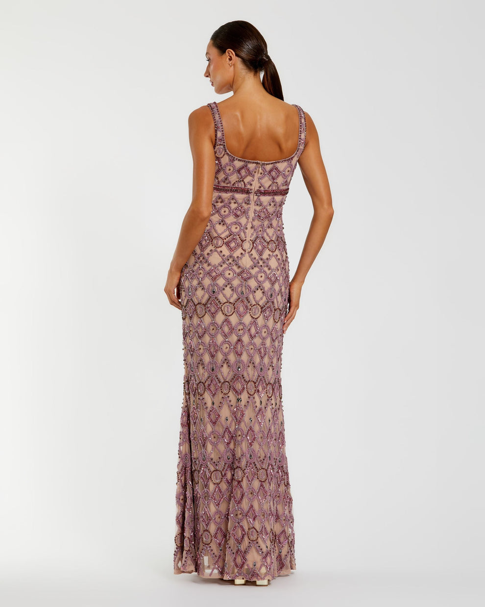 Square Floor-Length Sequin Formal Sheath Mac Duggal 10108