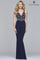 Prom Dresses Fitted Prom Long Beaded Formal Dress Navy