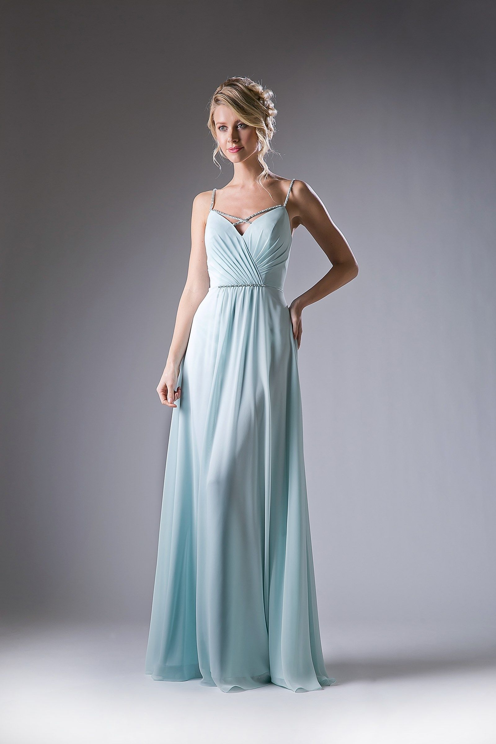 Prom Dresses Pleated A Line Long Formal Beaded Prom Dress Mint