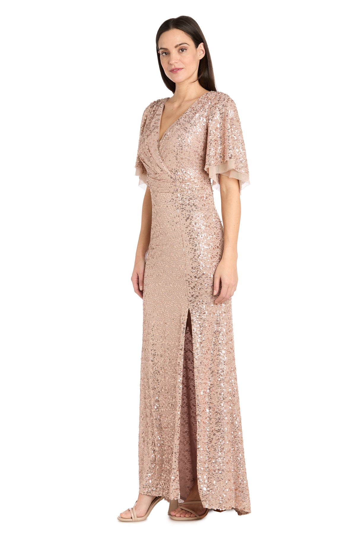 Prom Dresses Sequin Formal Long Prom Dress Rose Gold