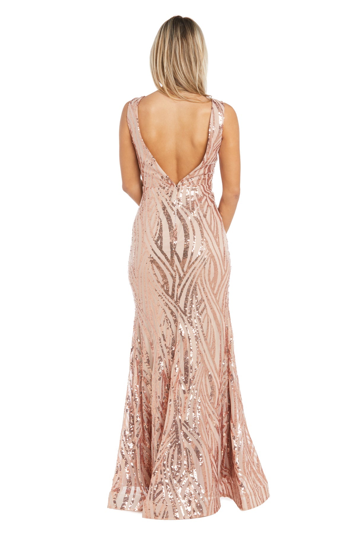 R&M Richards 10120M Long Sequin Formal Evening Dress