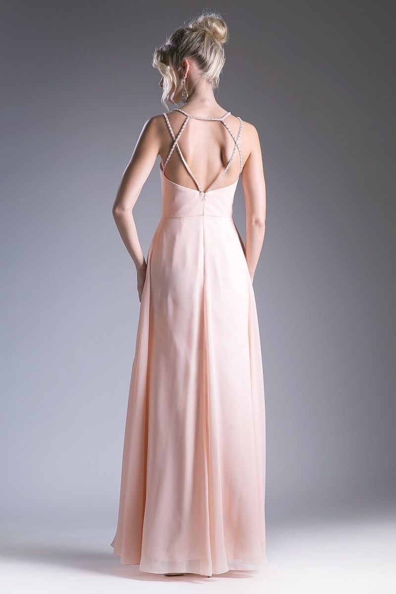 Prom Dresses Long Formal Beaded A Line Evening Dress Pink
