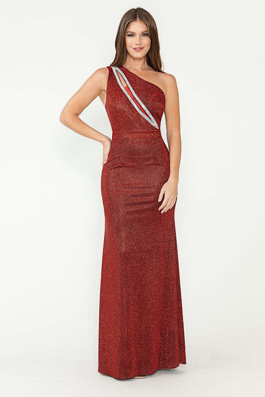 Prom Dresses Metallic Long Formal Evening Prom Dress Lenovia 5271 Wine