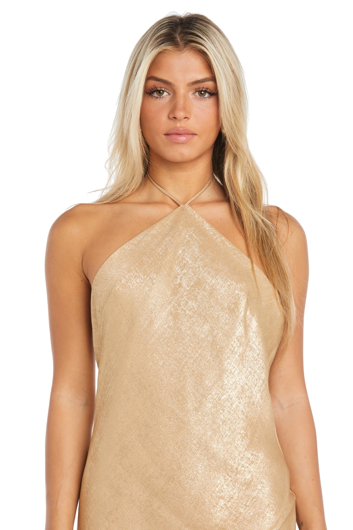 Morgan & Co 10141 Formal Long Metallic Prom Dress