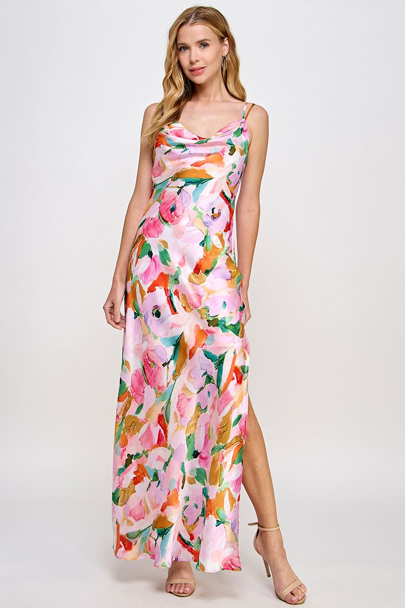 Prom Dresses Long Formal Floral Prom Dress White/Multi