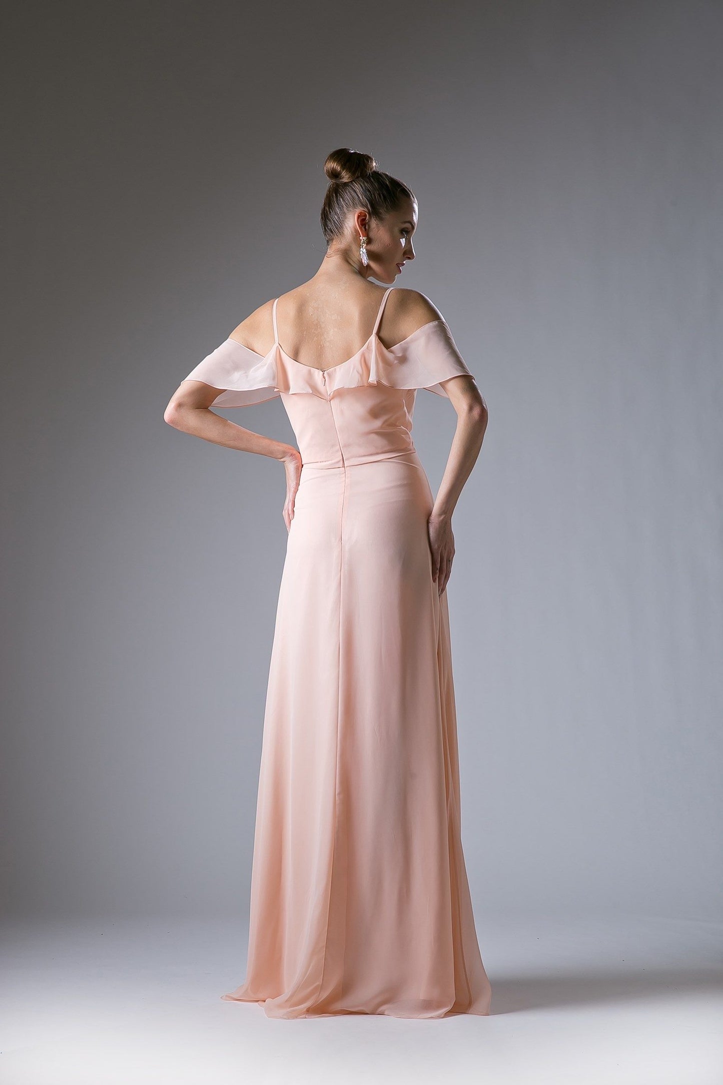 Cinderella Divine CD1018 Long Formal Dress Off Shoulder Bridesmaid Marble