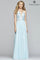 Prom Dresses Long Formal A Line Applique Slit Prom Dress Ice Blue