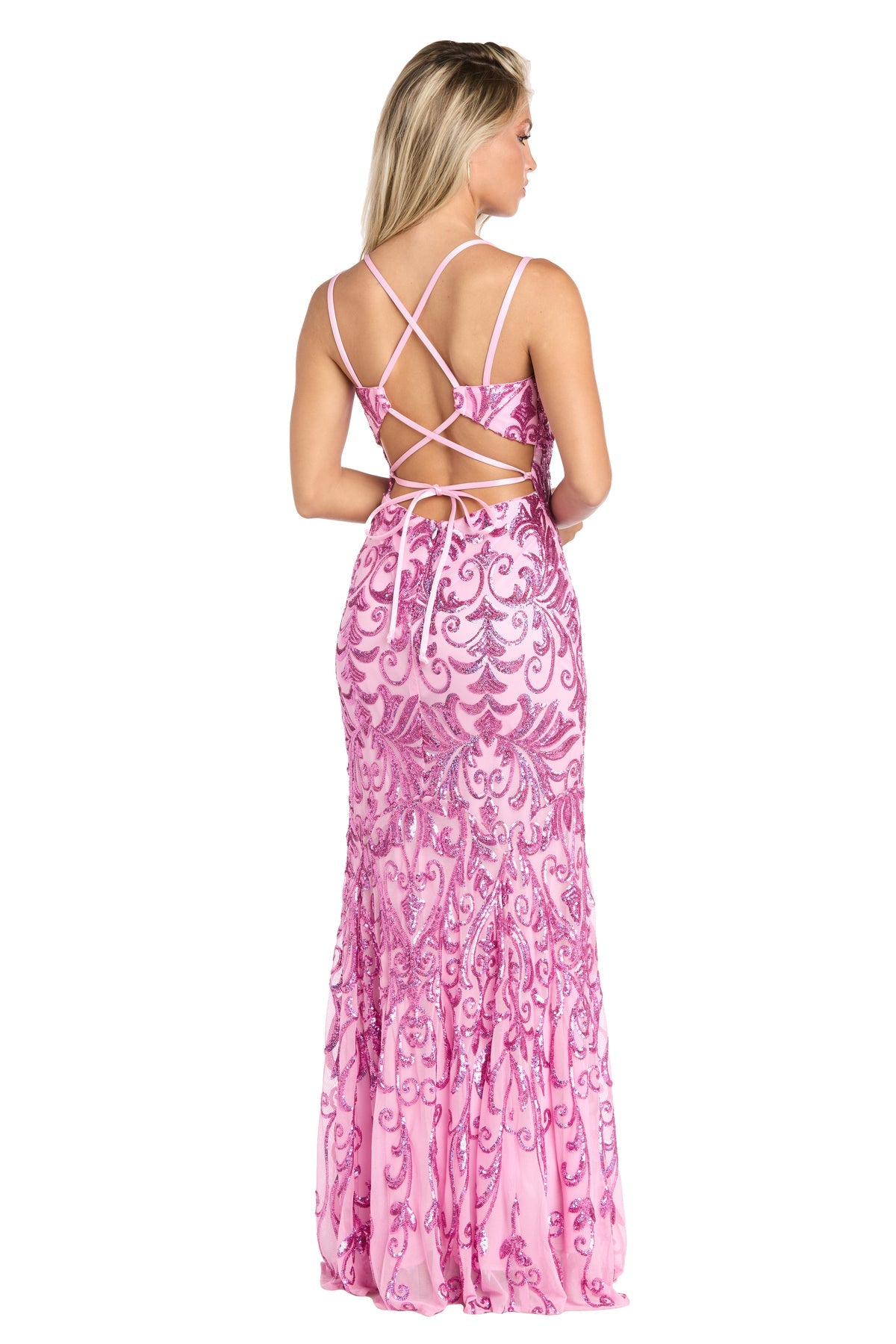 Morgan & Co 10202 Prom Fitted Long Formal Sequin Dress