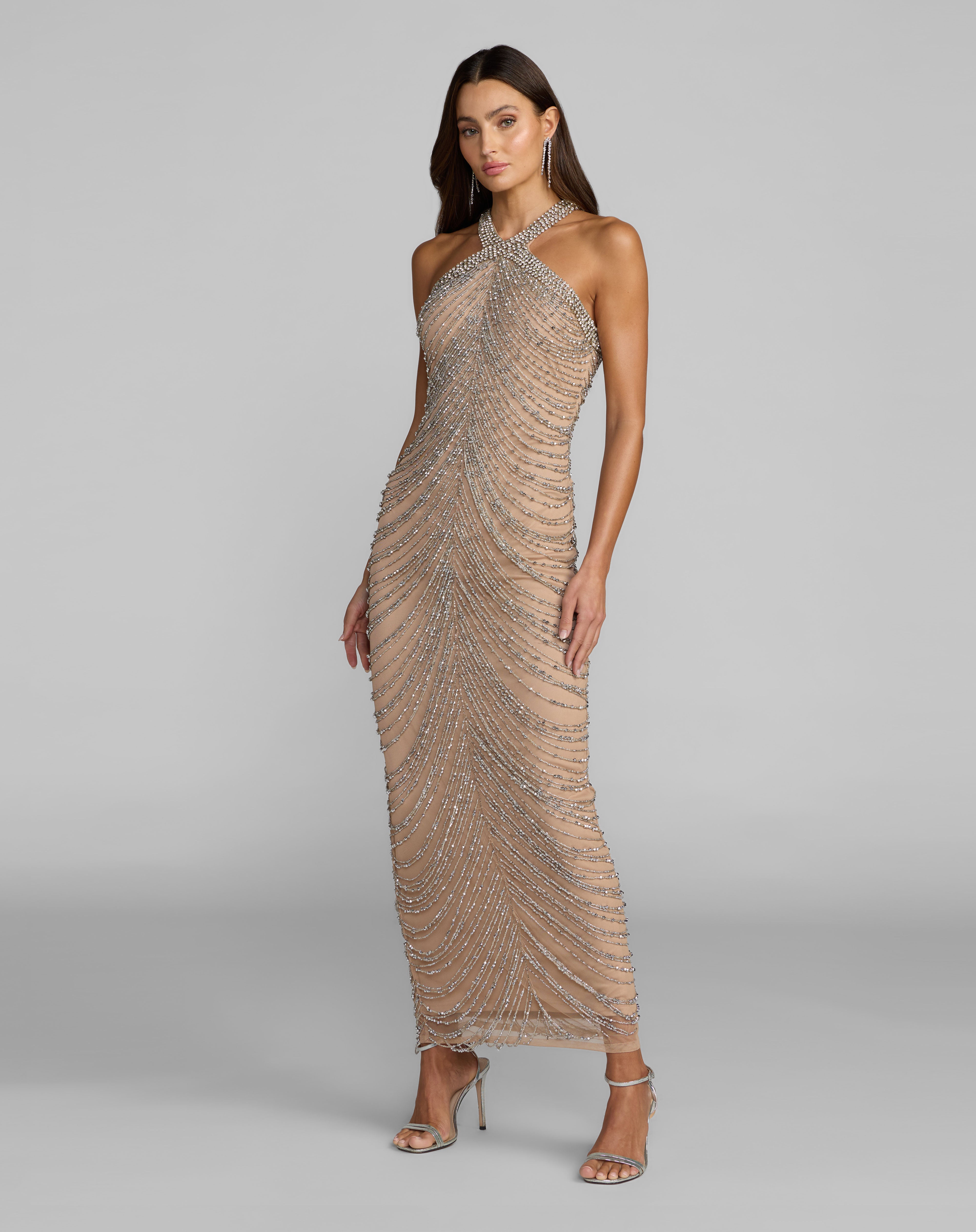 Halter Floor-Length Sequin Formal  Mermaid Mac Duggal 10206