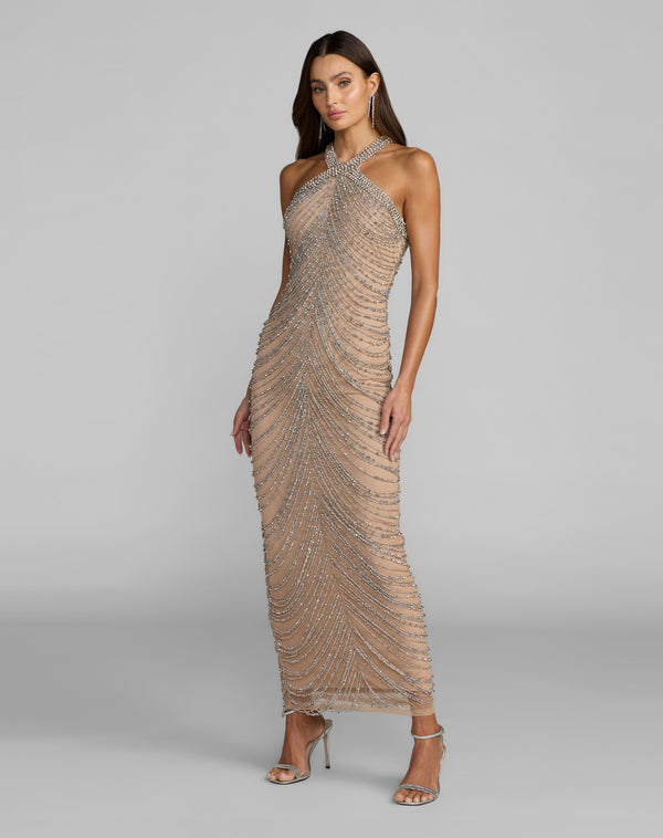 Halter Floor-Length Sequin Formal  Mermaid Mac Duggal 10206